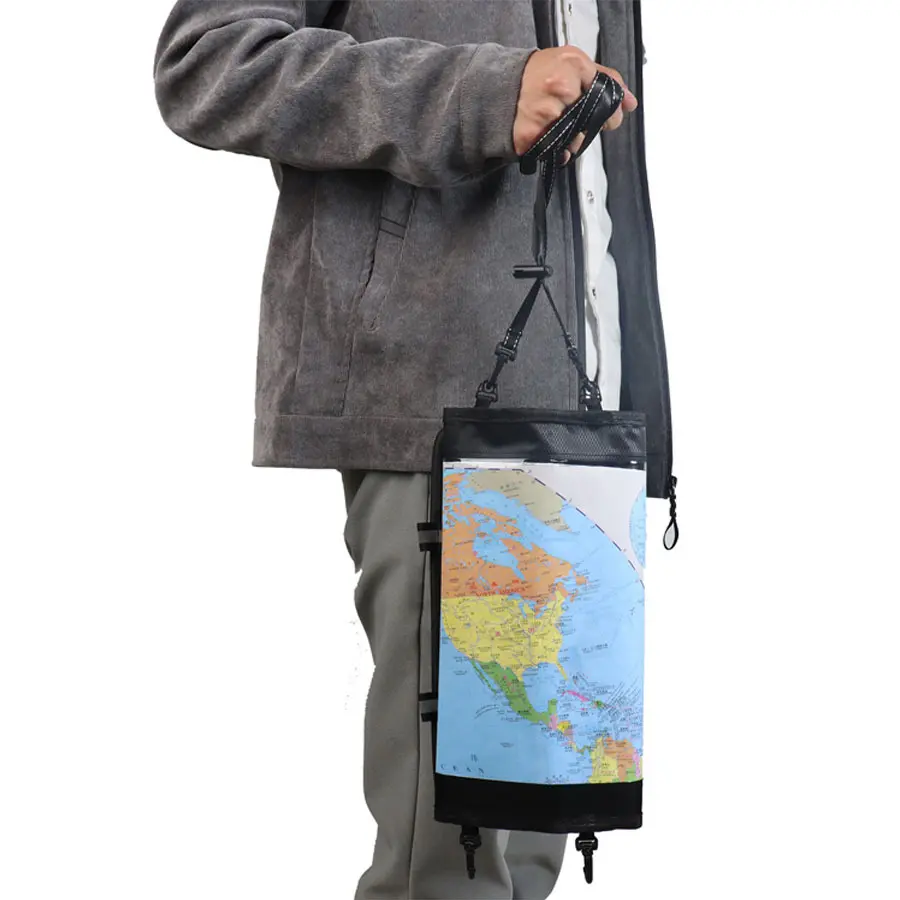 Map Case Waterproof Tactical Hiking Map Pouch Holder with Clear Window Lanyard Transparent PVC Stationery Storage Holder Cover