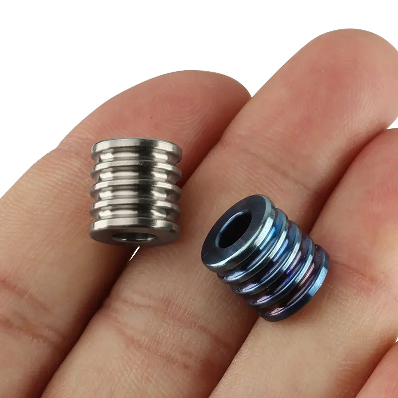 5pcs Titanium Alloy Knife Beads Paracord Umbrella Rope Outdoor EDC Lanyard Gadgets Pendant