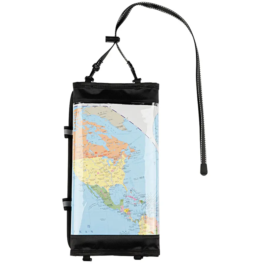 Map Case Waterproof Tactical Hiking Map Pouch Holder with Clear Window Lanyard Transparent PVC Stationery Storage Holder Cover