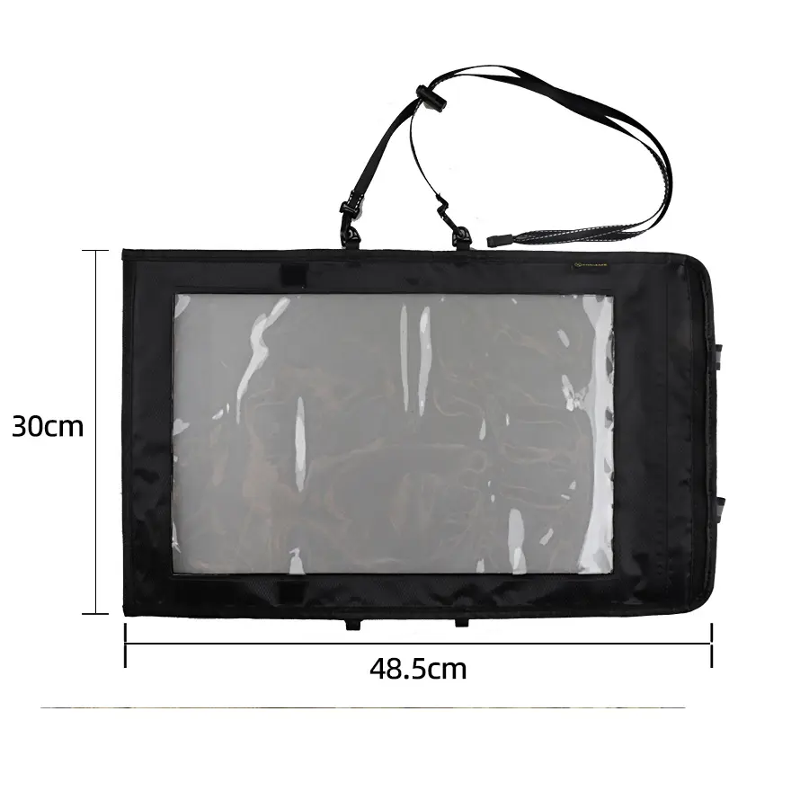 Map Case Waterproof Tactical Hiking Map Pouch Holder with Clear Window Lanyard Transparent PVC Stationery Storage Holder Cover