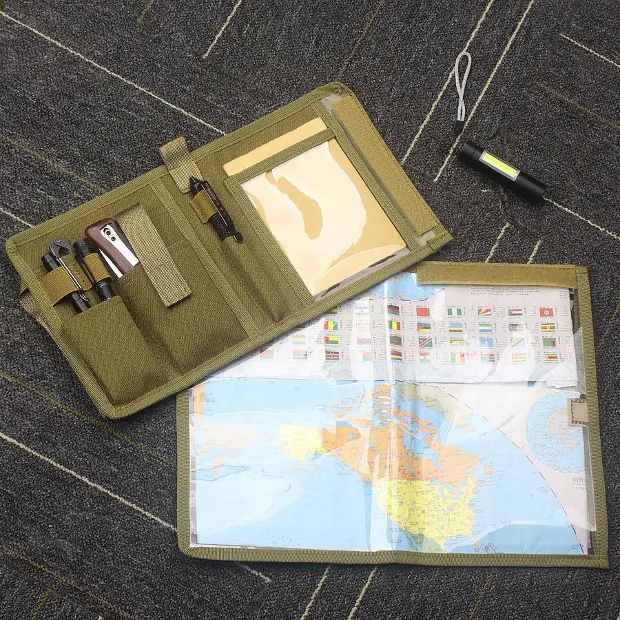 Tactical Map Storage Bag Foldable Sundries Pouch EDC Utility Tool Pocket Pouch LOOP Outdoor Hiking Camping Hunting Accessories