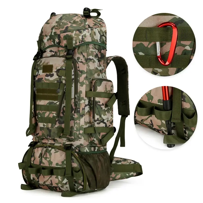 90L Travel Bag Camping Backpack Tactical Hiking Climbing Bags Mountaineering Large Sport Bag Outdoor Men Luggage Molle Rucksack