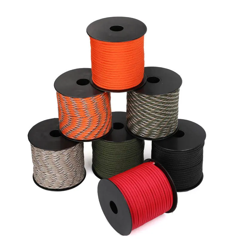 550 Military Paracord 7 Strand 4mm Parachute Rope Outdoor Camping Accessories Survival Equipment DIY Bracelet Tent Lanyard Cord