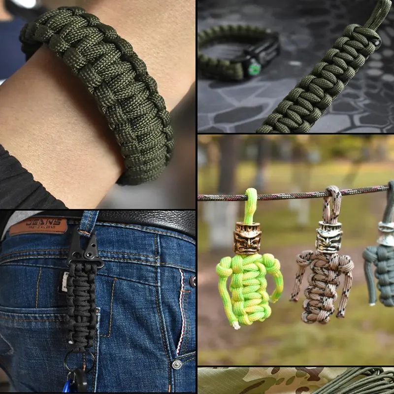 550 Military Paracord 7 Strand 4mm Parachute Rope Outdoor Camping Accessories Survival Equipment DIY Bracelet Tent Lanyard Cord