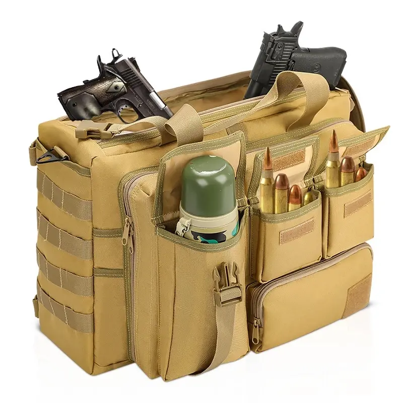 Large Tactical Shoulder Bag Pistol Gun Molle Hunting Accessories 800D Outdoor Shooting EDC Tools Bag Camping Travel Handbag