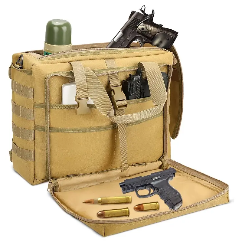 Large Tactical Shoulder Bag Pistol Gun Molle Hunting Accessories 800D Outdoor Shooting EDC Tools Bag Camping Travel Handbag