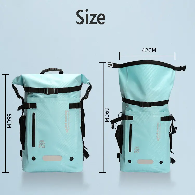 30L Large Capacity River Tracing Bags Carbon Fabric Waterproof Backpacks Diving Equipment Fins Bag Dry Wet Swimming Storage Bag