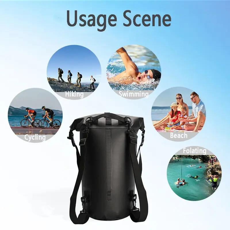 20L Waterproof Swimming Bag Backpack Inflatable Snorkeling Rafting Drifting Diving Dry Bag Floating Sack Dry Wet Seperation Bag