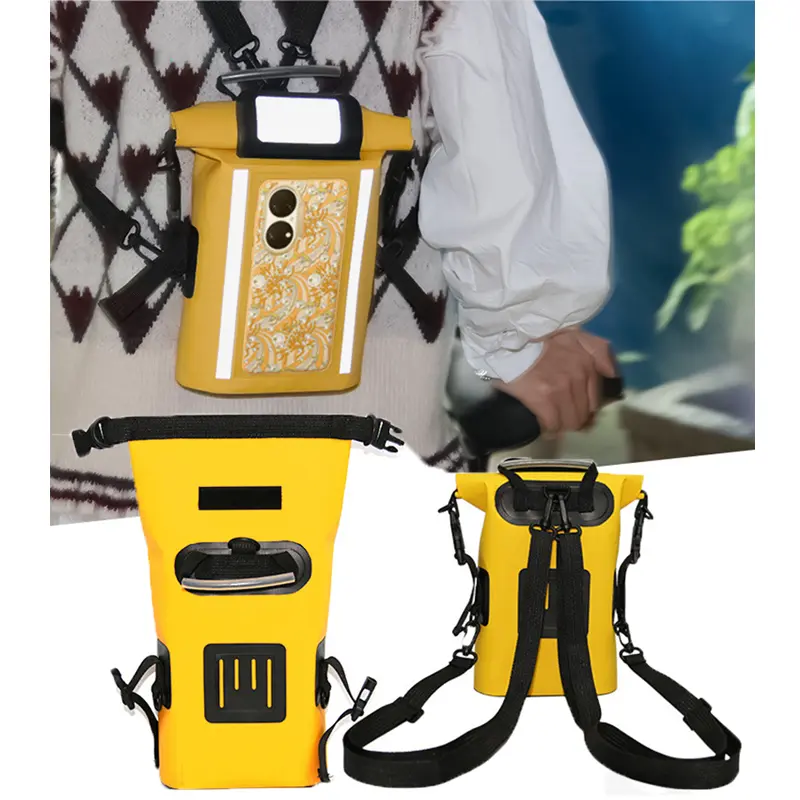 Waterproof Dry Bag 3L Roll Top Waterproof Backpack Phone Pouch for Cycling Boating Camping Swimming Beach Fishing Rafting Travel