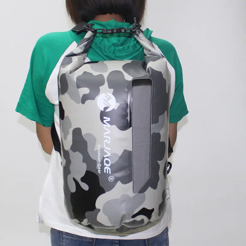 20L Waterproof Dry Bags With Visible Window Floating Outdoor Dry Sack Backpack For Kayaking Boating Swimming Outdoor Sports Bag