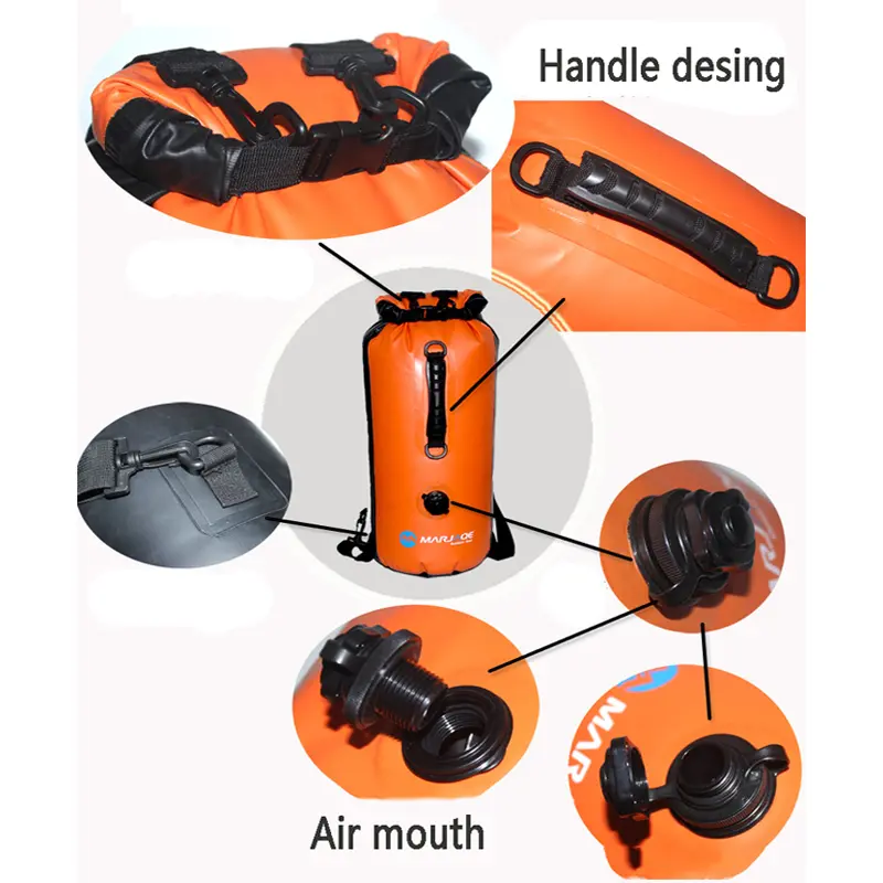 30L Inflatable Snorkeling Dry Bag Waterproof Swimming Bag Outdoor Hiking Backpack Rafting Drifting Dry Backpack Stuff Sack