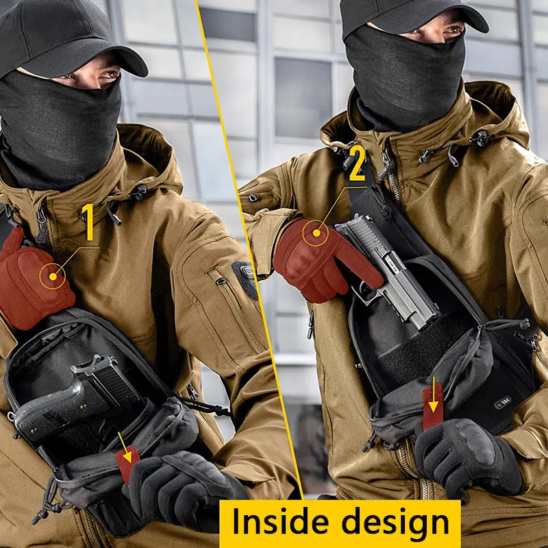Tactical Concealed Gun Bag Shoulder Strap Bag Hunting Gun Holster Pouch Pistol Holder Case for Handgun Airsoft Adjustable Pack