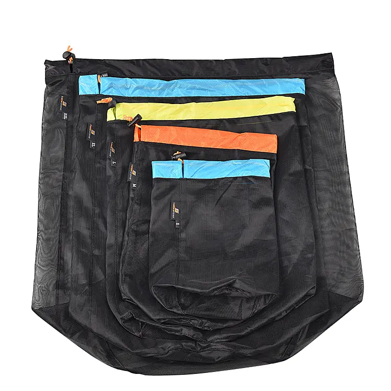 S~XXL Ultralight Mesh Storage Bag Drawstring Bags High quality Outdoor Stuff Sack Traveling Organizer Hiking Tool