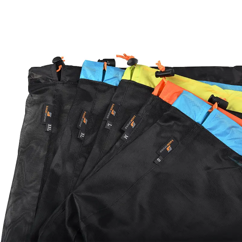 S~XXL Ultralight Mesh Storage Bag Drawstring Bags High quality Outdoor Stuff Sack Traveling Organizer Hiking Tool