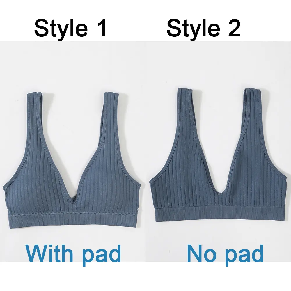 Top Women Seamless Sports Bra Plunge Bra Deep V Sexy Crop Tops Women's Underwear Backless Bralette Female Bras топ женский