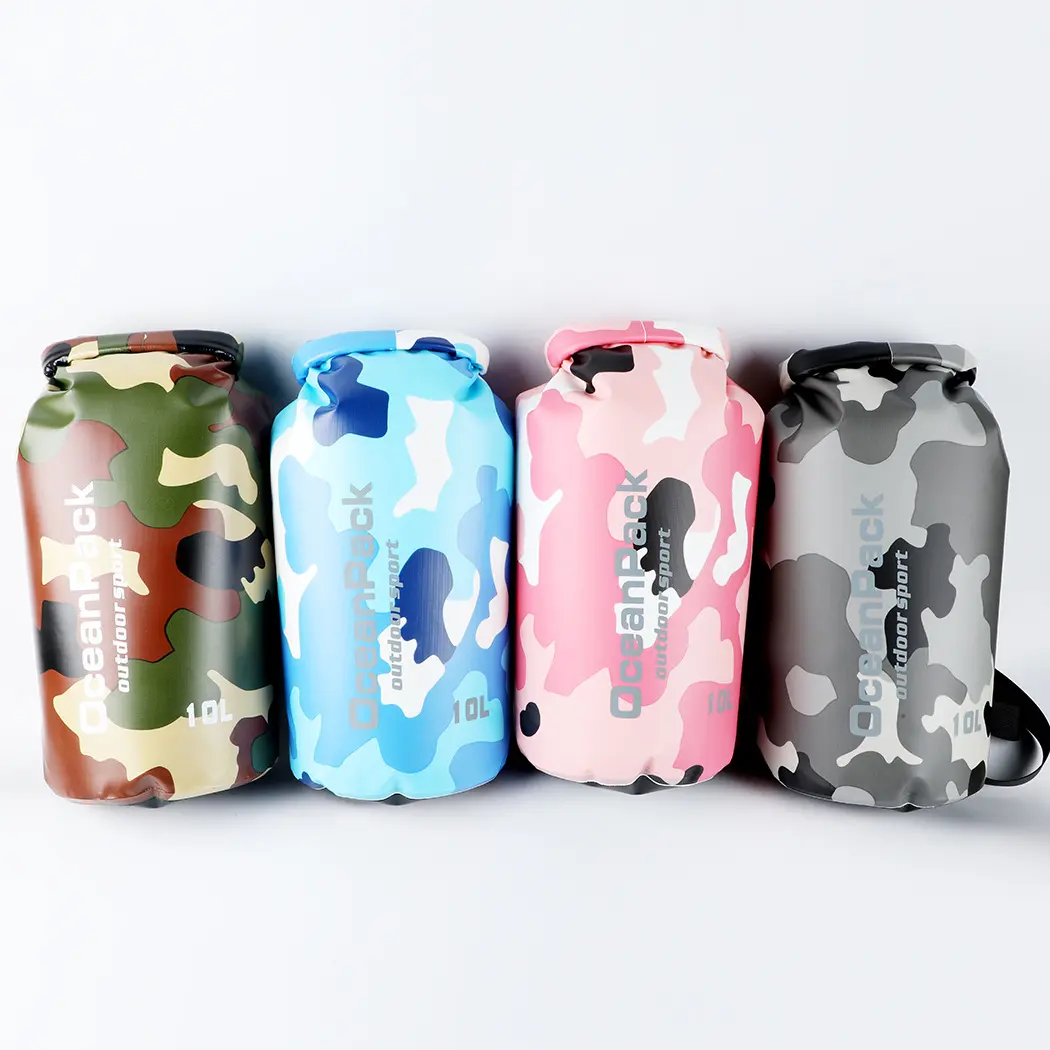 PVC Waterproof Dry Bag 2L 5L 10L 20L 30L Camo Outdoor Diving Foldable Man Women Beach Swimming Bag Rafting River Ocean Backpack