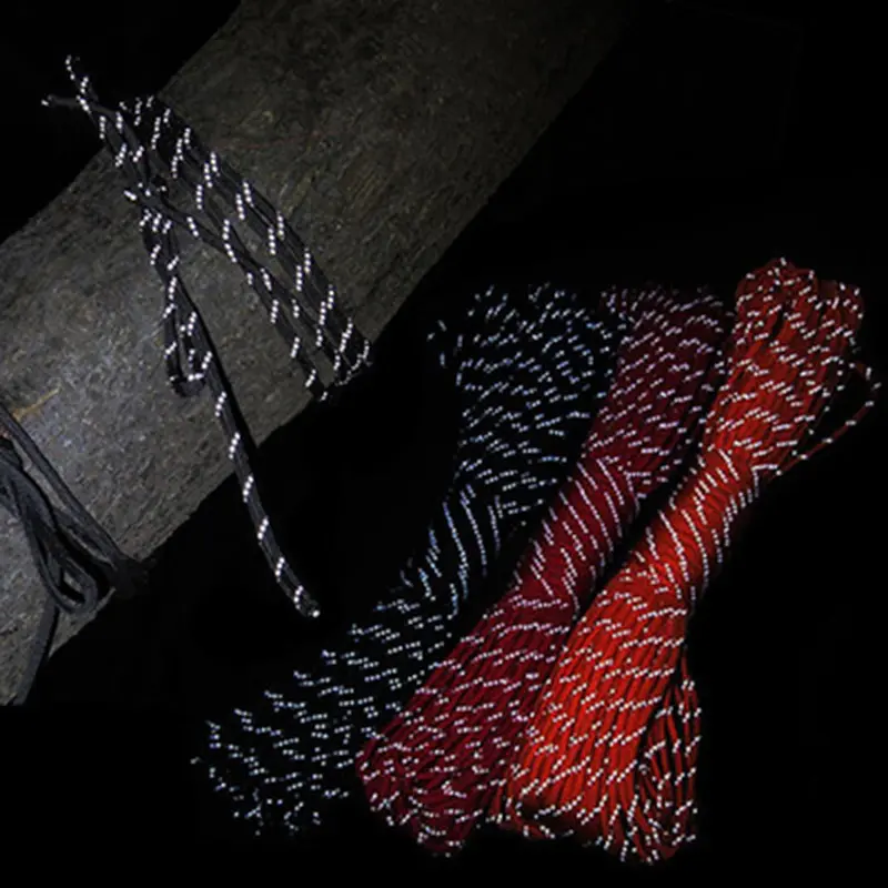 10M Reflective Paracord 550 Cord 7 Strand 4mm Tent Rope Camping Survival Accesorios Warning Parachute Line Hiking Canopy Lanyard
