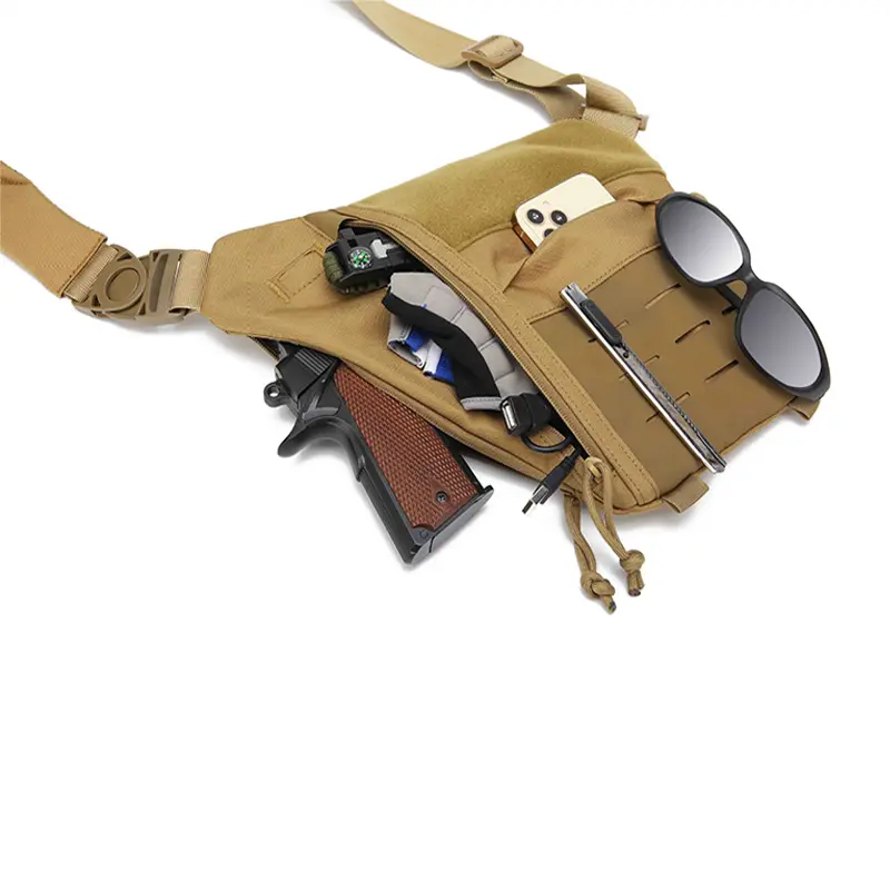 Multifunctional Concealed Tactical Gun Bag Holster Men's Nylon Shoulder Bag Anti-theft Bag Chest Bag Hunting Bag Hiking Cycling