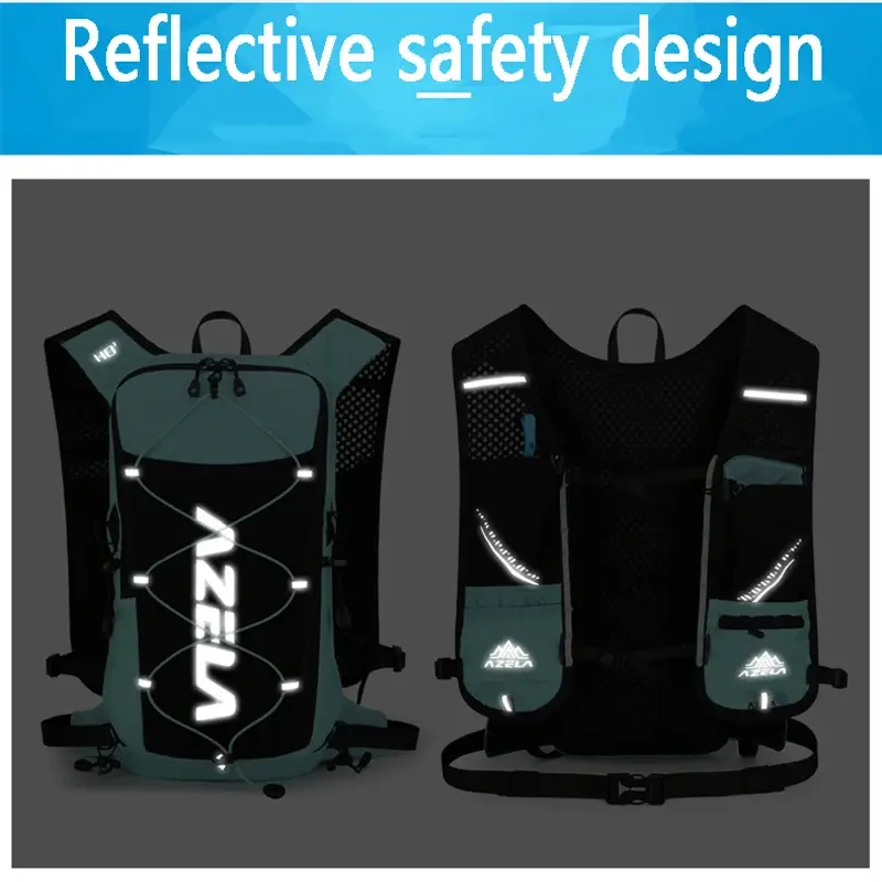 Bicycle Backpack Reflective Hydrating Vest Backpack For Men And Women Running Cycling Hiking Marathon Outdoor Sports Water Bag