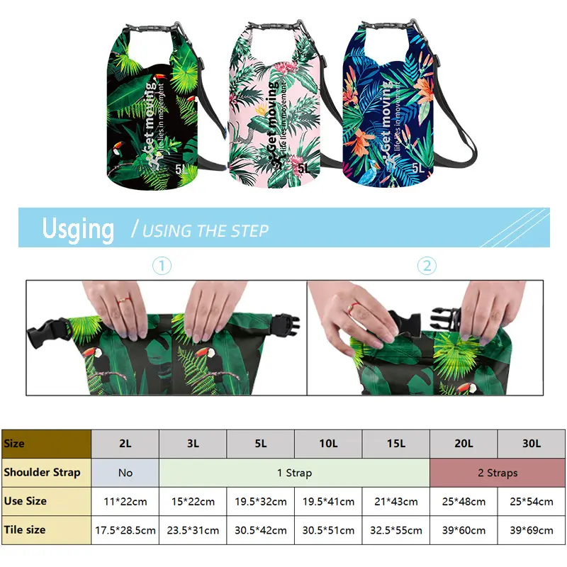 Waterproof Floating Dry Bag 2/3/5/10/15/20/30L Dry Sack Roll Top Dry Backpack Dry Backpack for Rafting Boating Swimming Kayaking