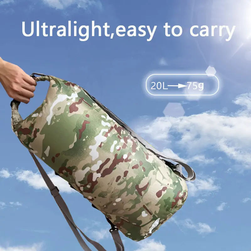 Camouflage Waterproof Backpack Portable Outdoor Sport Rafting Bag River Tracing Swiming Bucket Dry Bag 3L 5L 10L 20L 35L