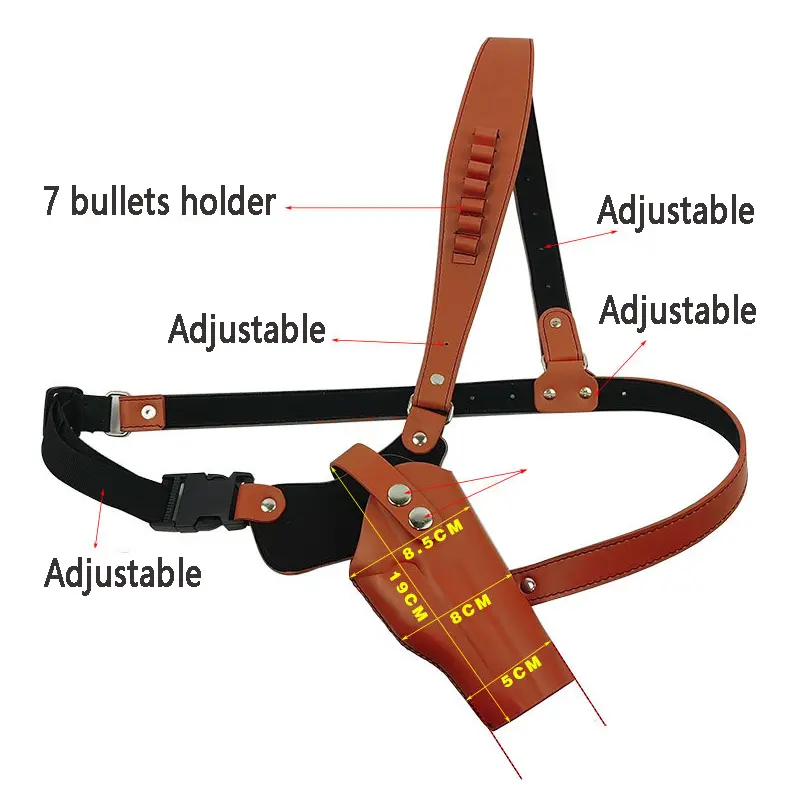 Tactical Concealed Gun Holster Leather Underarm Hidden Shoulder Holster Right Hand Pistol for Glock 17 19 M1911 Huntting Gun Bag