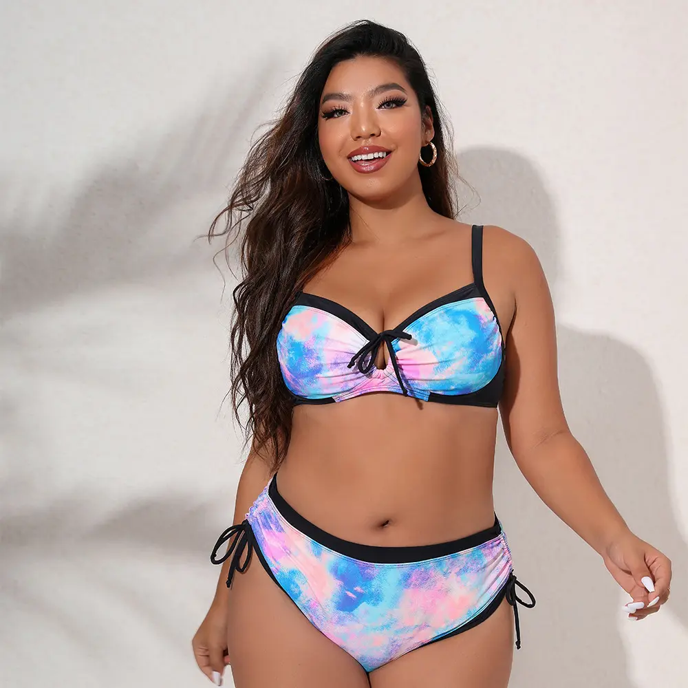 2022 New Plus Size Swimwear for Women Swimsuit Large Bathing Suits Two-piece High Waist Push Up Bikini Set Sexy L-4XL