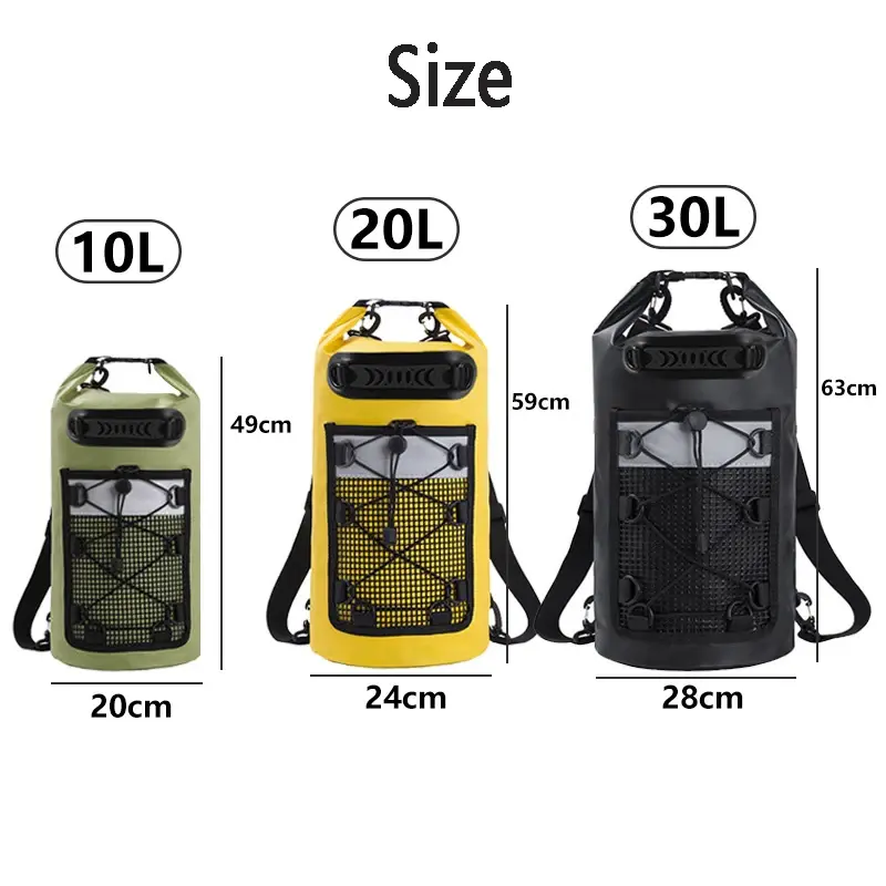 10L 20L 30L Waterproof Ocean Swimming Backpack PVC Diving Compression Storage Dry Pack Bag Men Women Kayaking Surfing Backpack