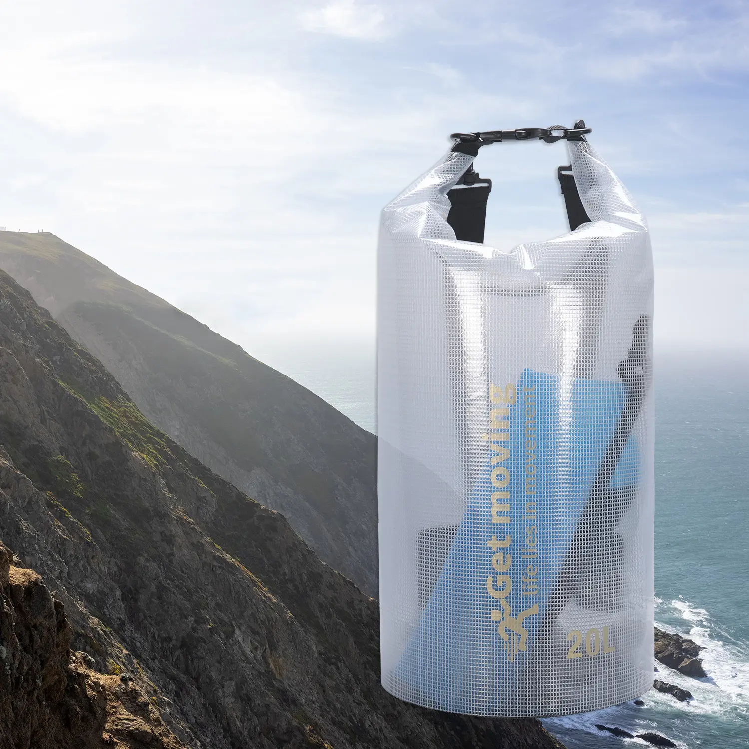 Half Transparent  Waterproof Swimming Bag Dry Sack 2//5/10/15/20L Floating Dry Gear Bags For Boating Fishing Rafting Swimming