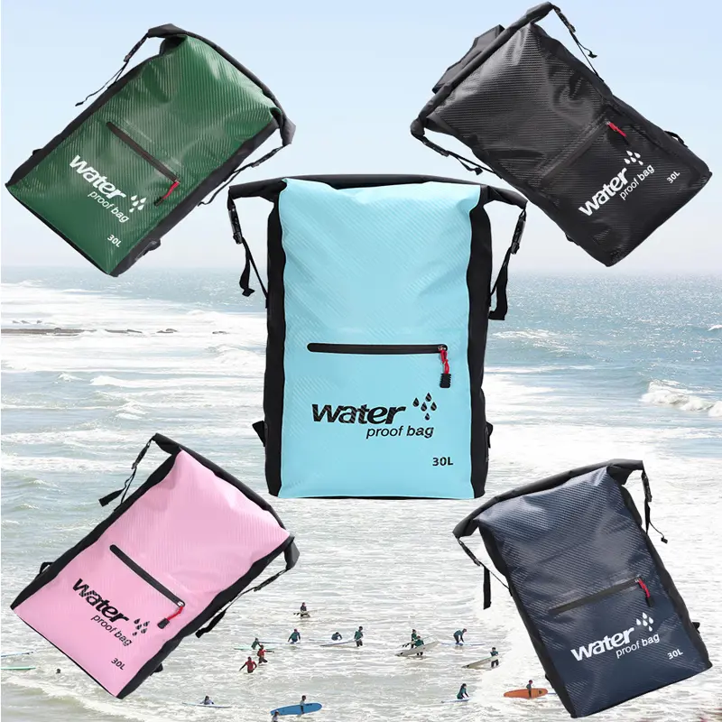 25L 30L Carbon Fibre Waterproof Dry Bag Swimming Backpack Rucksack Pack Water Floating Sack For Kayaking Rafting Boat Trekking