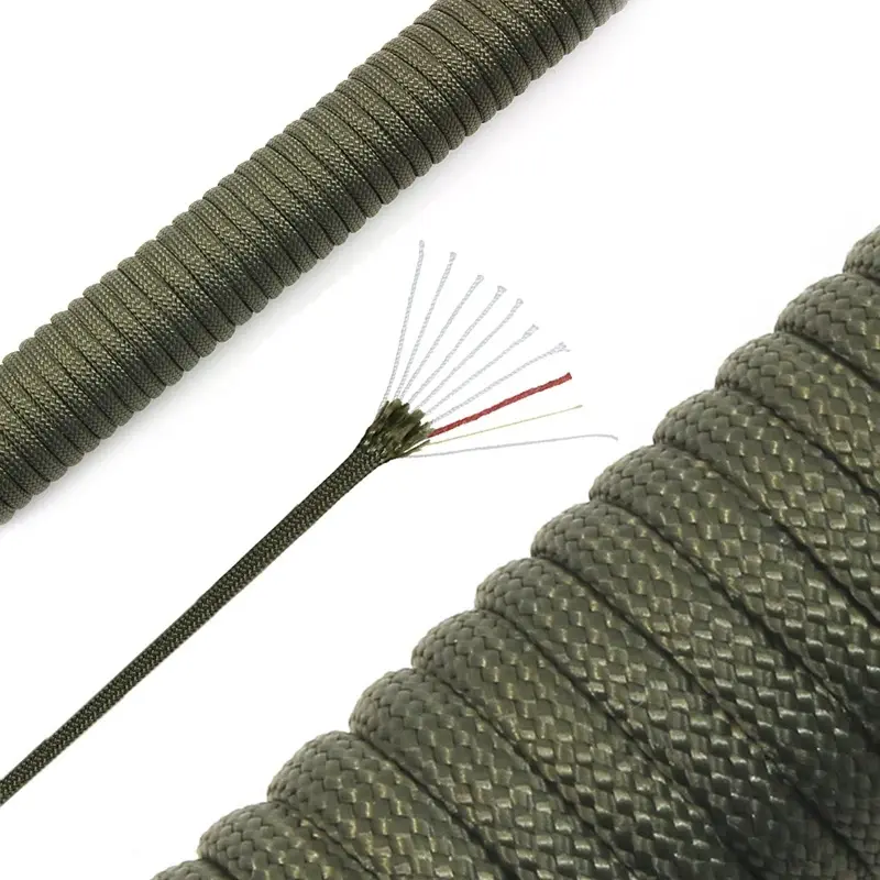 25FT 7.5M 550 10-Core Paracord 4mm Outdoor Camping Survival Tool PE Fire Rope Fishing Cotton Line Parachute Hiking