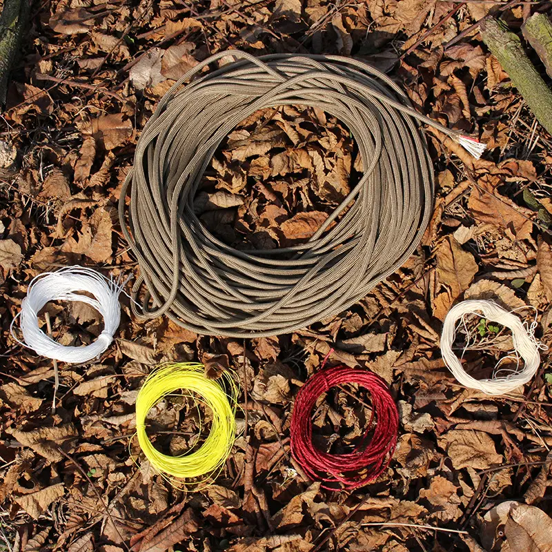 25FT 7.5M 550 10-Core Paracord 4mm Outdoor Camping Survival Tool PE Fire Rope Fishing Cotton Line Parachute Hiking