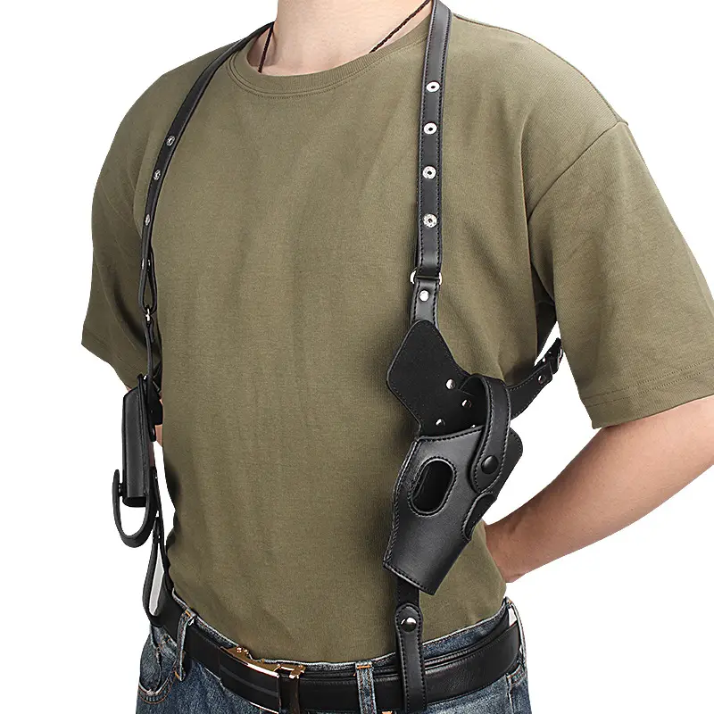 Tactical Concealed Gun Holster Leather Underarm Hidden Shoulder Holster Right Hand Pistol Glock 17 19 Hunting Gun Bag