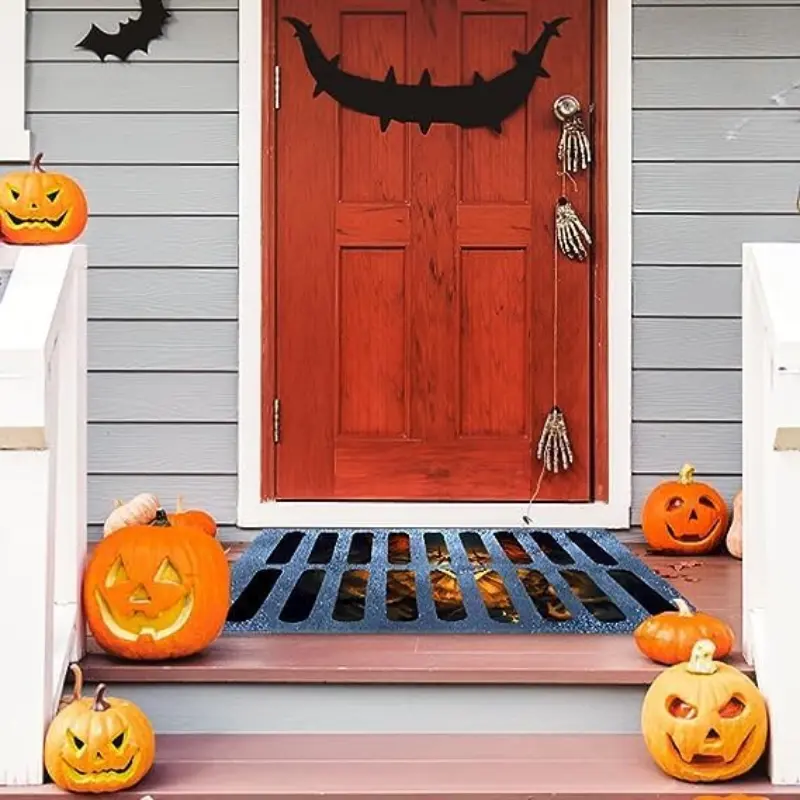 Halloween 3D Clown Trap Horror Bathroom Mat Halloween Rugs Illusion Entrance Doormat Carpets Room Mats Design Carpet Rug Mats