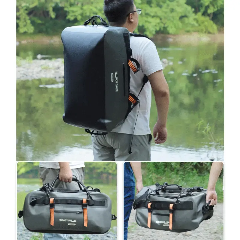 50L Large Capacity Fishing Dry Bag Dry Backpack Bag Waterproof Duffel Bag Portable Travel Bag with Waterproof Zippers for Kayak