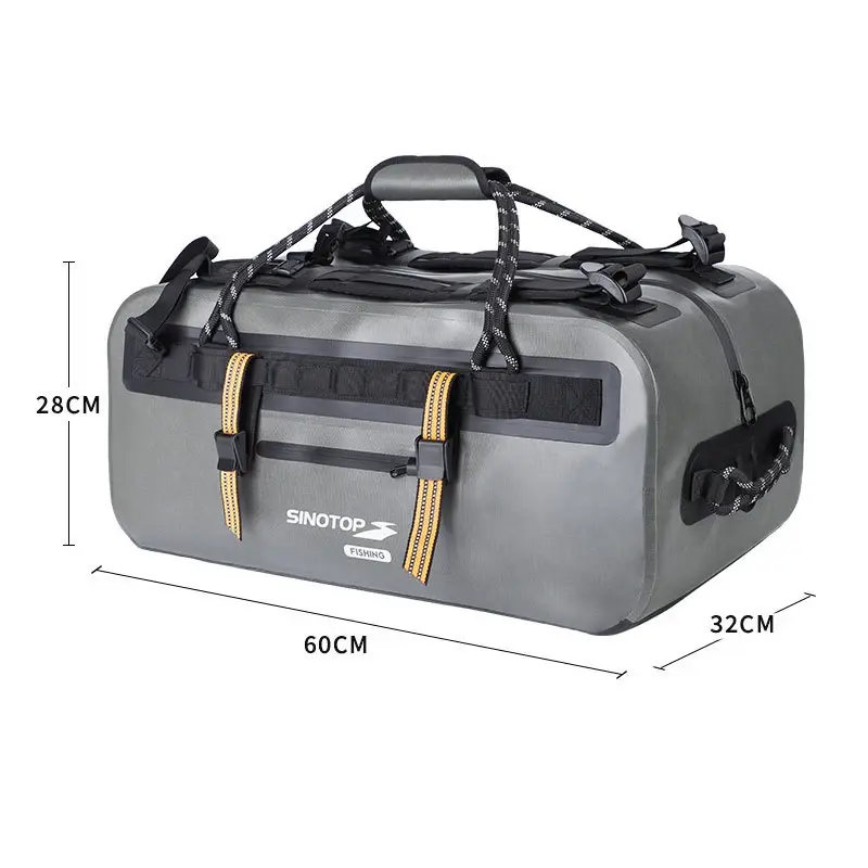 50L Large Capacity Fishing Dry Bag Dry Backpack Bag Waterproof Duffel Bag Portable Travel Bag with Waterproof Zippers for Kayak