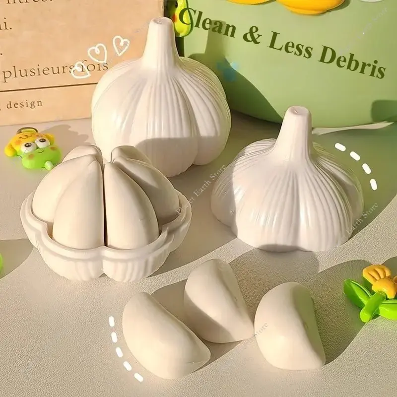 6Pcs/Box Kawaii Lovely Garlic Rubber Eraser Garlic Theme Humorous Unique Eraser Working Supplies Scholar Stationery Gifts