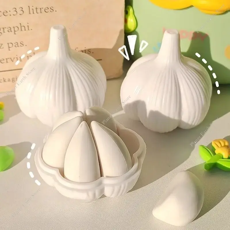 6Pcs/Box Kawaii Lovely Garlic Rubber Eraser Garlic Theme Humorous Unique Eraser Working Supplies Scholar Stationery Gifts