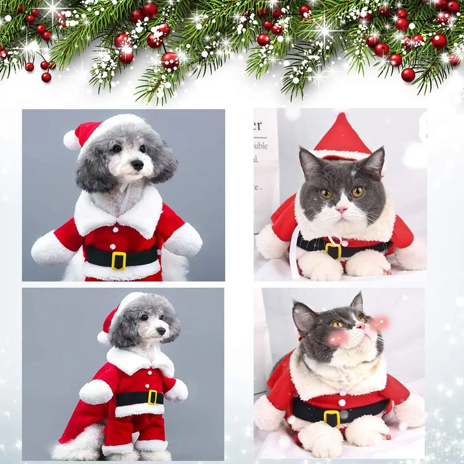 Christmas Dog Clothes New Year Pets Dogs Clothing for Small Medium Dogs Costume Yorkshire Pet Shirt Warm Dog Cat Costume Coat
