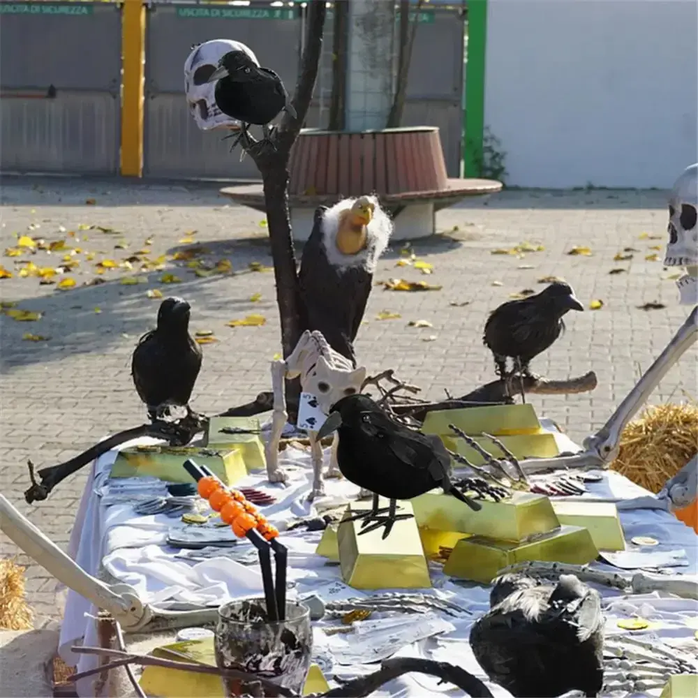 Simulation Black Crow Halloween Black Crow Props Simulation Fake Bird Ghost Festival Halloween Decoration Scary Home Decor Toy