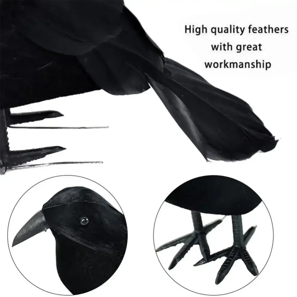 Simulation Black Crow Halloween Black Crow Props Simulation Fake Bird Ghost Festival Halloween Decoration Scary Home Decor Toy