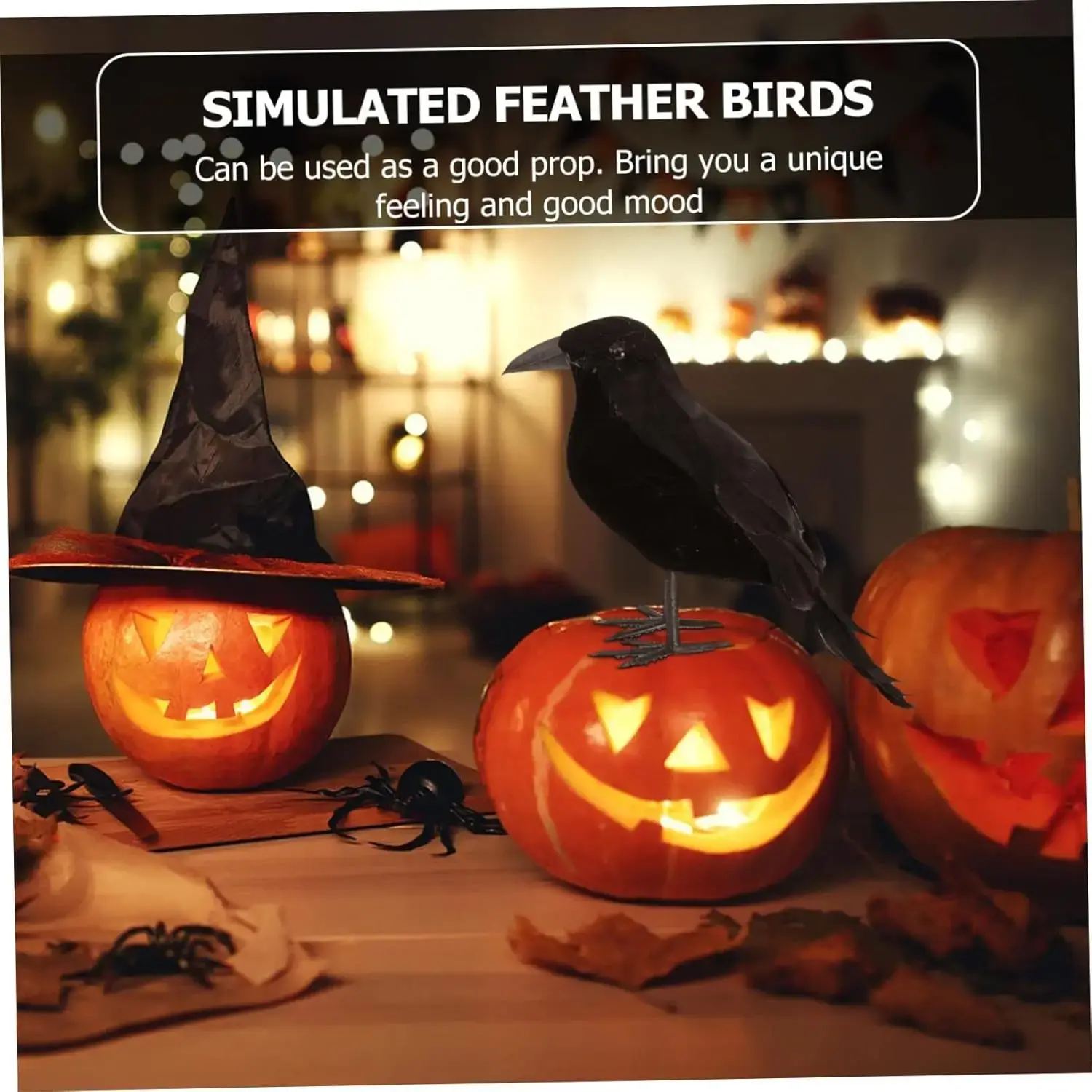 Simulation Black Crow Halloween Black Crow Props Simulation Fake Bird Ghost Festival Halloween Decoration Scary Home Decor Toy