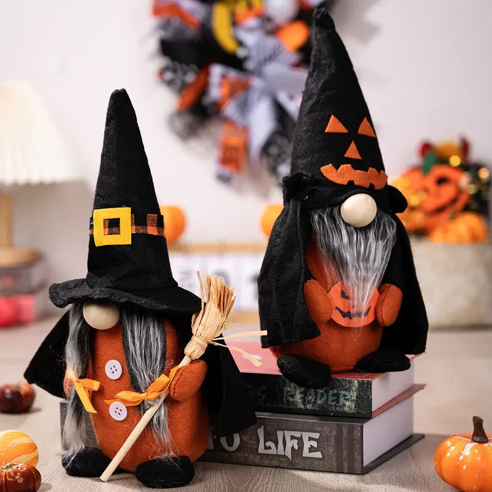 Halloween Gnomes Plush Elf Decoration Halloween Table Ornament Gnome Doll Haunted House Plush Halloween Decorations Favor