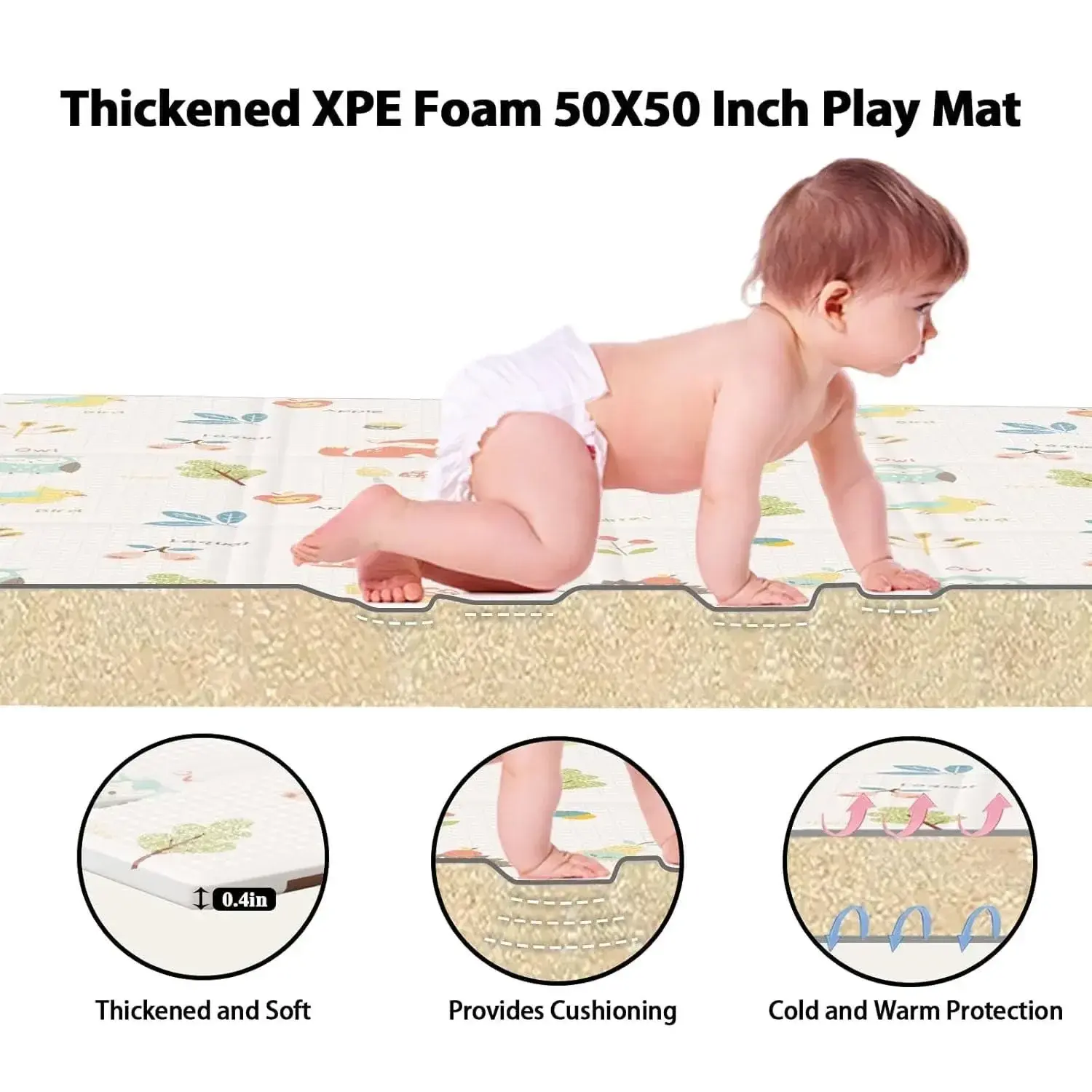Rugs for Bedroom Baby Foldable Play Mat Foldable Baby Play Mat Children Carpet Kids Educational Activity Mat Activity Carpet