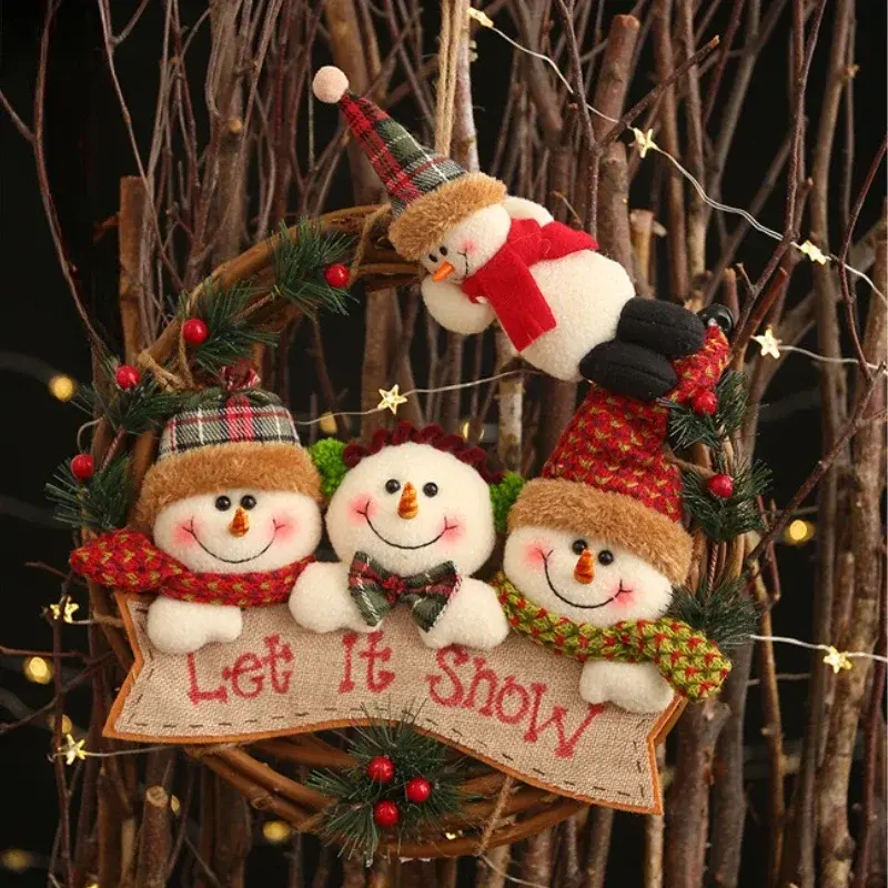 Christmas Doll Pendant Ornaments Santa Claus Snowman Xmas Tree Hanging Pendants Home Xmas New Year Party Decorations Gifts
