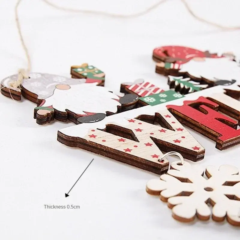 Christmas Wooden Decorations Wall Porch Letter Pendant Snowman Hang Up Creative Decorative Crafts Creative Crafts Decorations