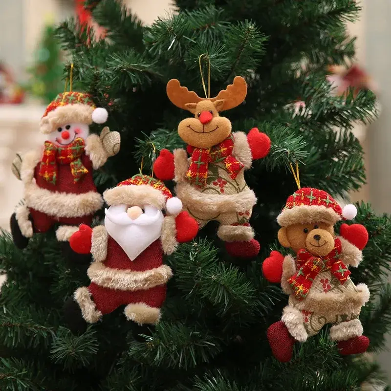 Merry Christmas Ornaments DIY Xmas Gift Santa Claus Snowman Tree Pendant Doll Hang Decoration for Home Noel Natal Decoration