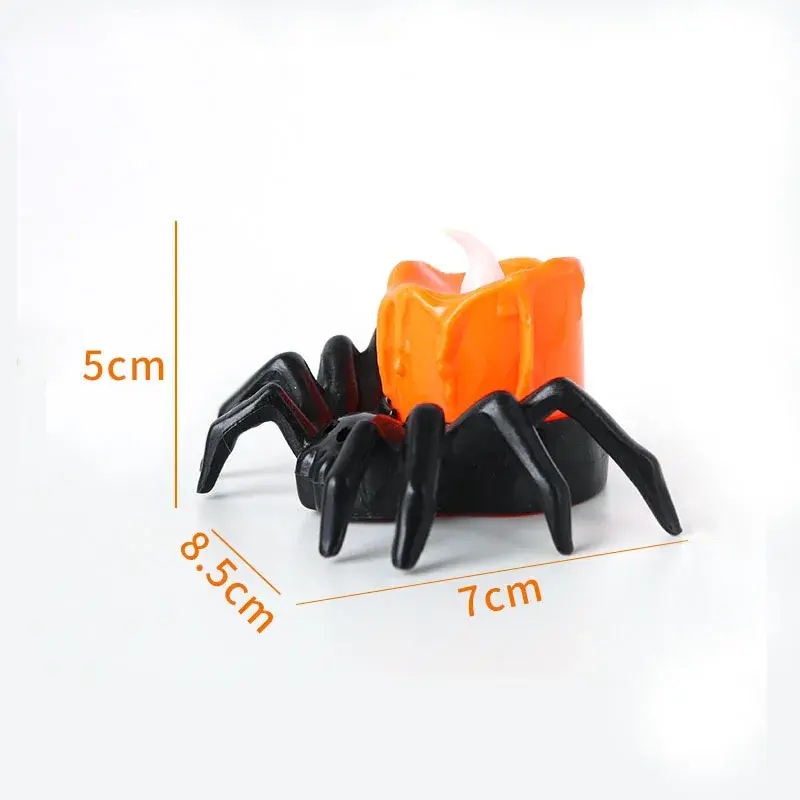 12Pcs Halloween Decoration Pumpkin Lantern Ornament LED Electronic Candlelight Party Supplies Halloween Prop Spider Night Light