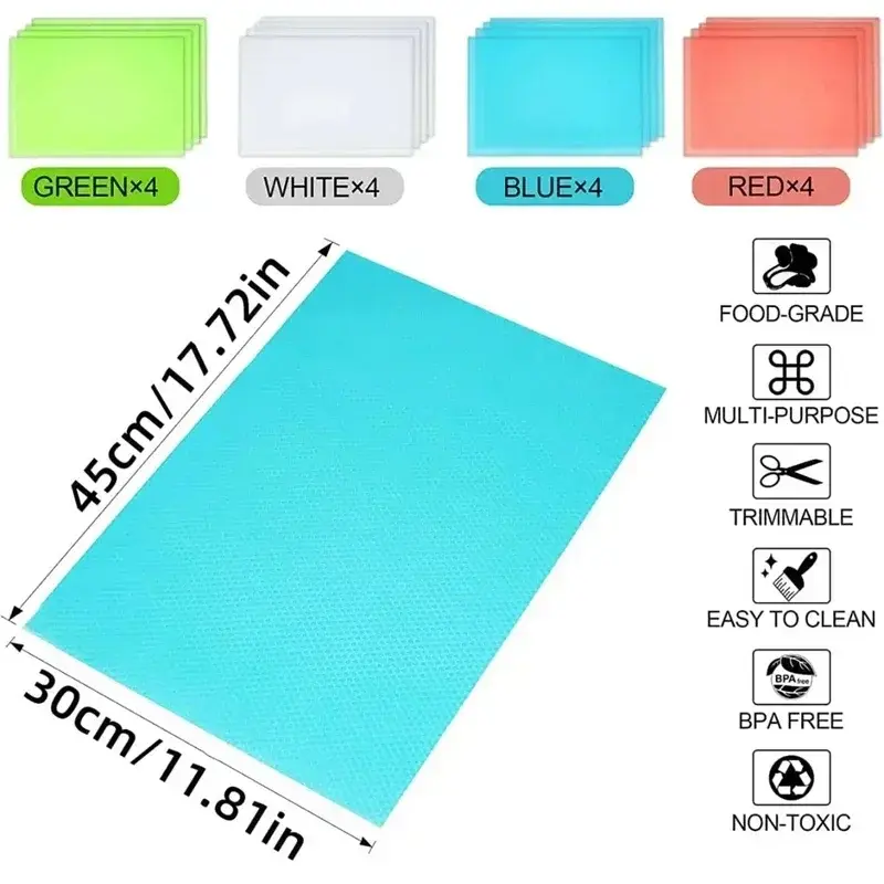 Refrigerator Pad Washable Fridge Mats Liners Waterproof Fridge Pads Mat Washable Mildew Pad Anti-Oil Cabinet Drawer Placemat