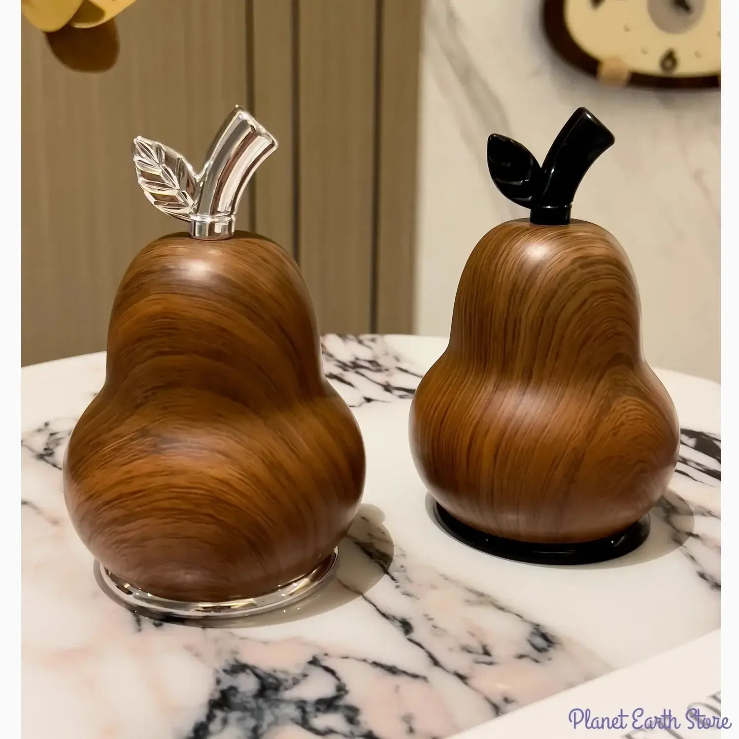 1Pc High Luxury Wood Grain Floss Toothpick Storage Case Creative Gourd-shaped Cotton Swab and Toothpick Storage Box
